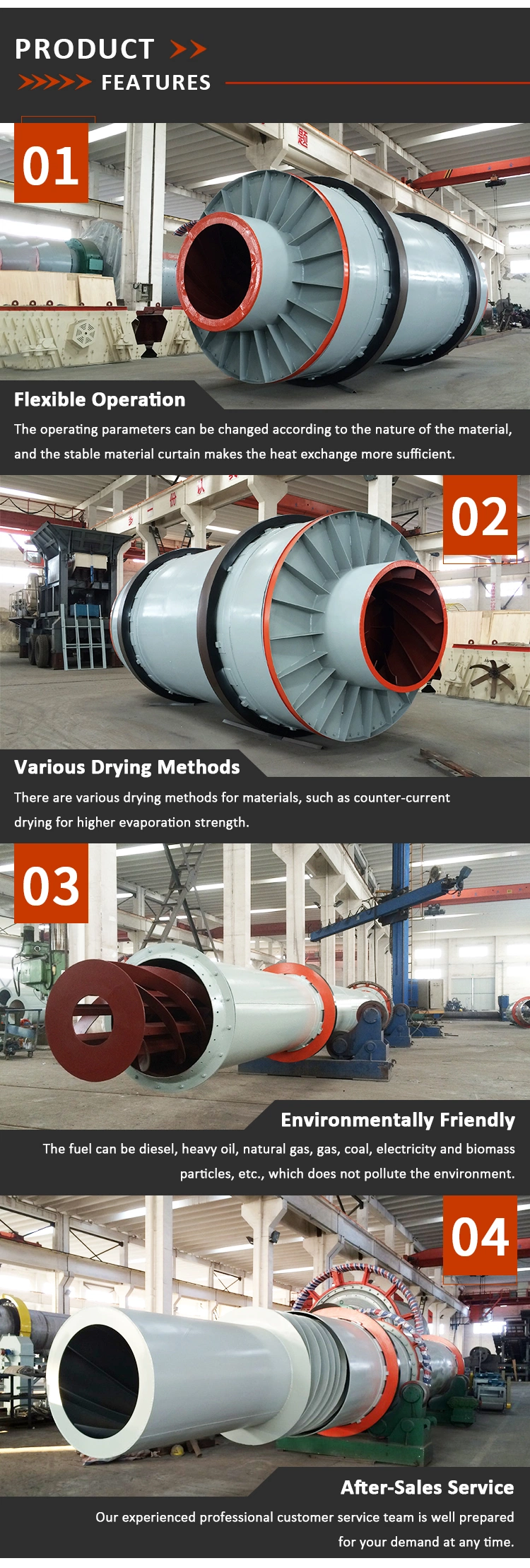 New Technology Coal Slime Rotating Rotary Dryer for Sale