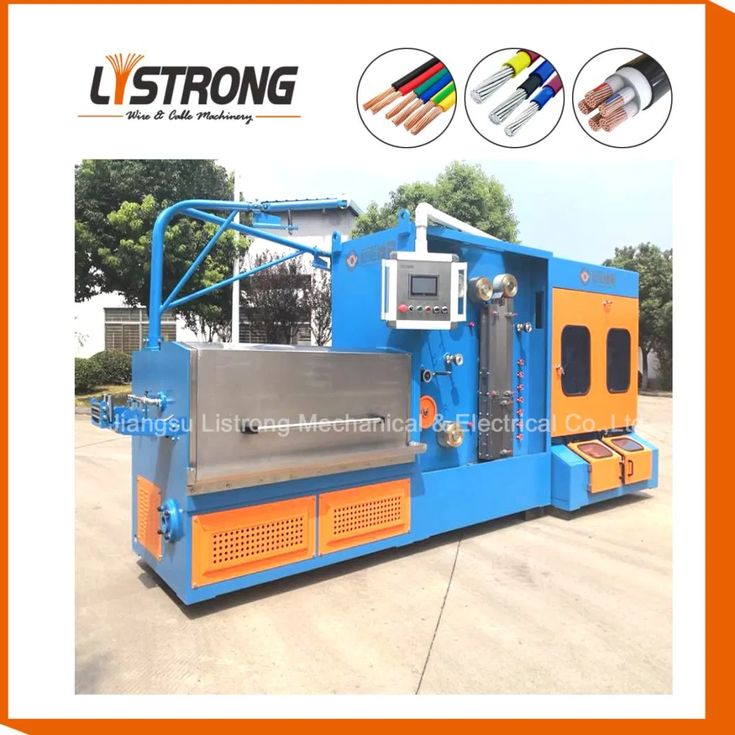 Listrong 0.12-0.5mm Electric Cable Brass Fine Wire Drawing Machine with Continuous Annealing