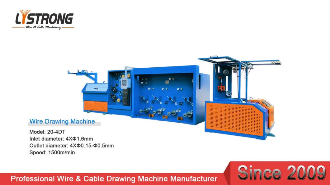 Listrong 0.15-0.5mm Copper Multi Wire Fine Wire Drawing Machine with Continuous Annealing