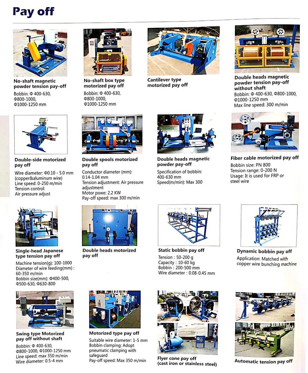 Qipang Cable Extrusion Machine Take up /Pay off Machine/Device