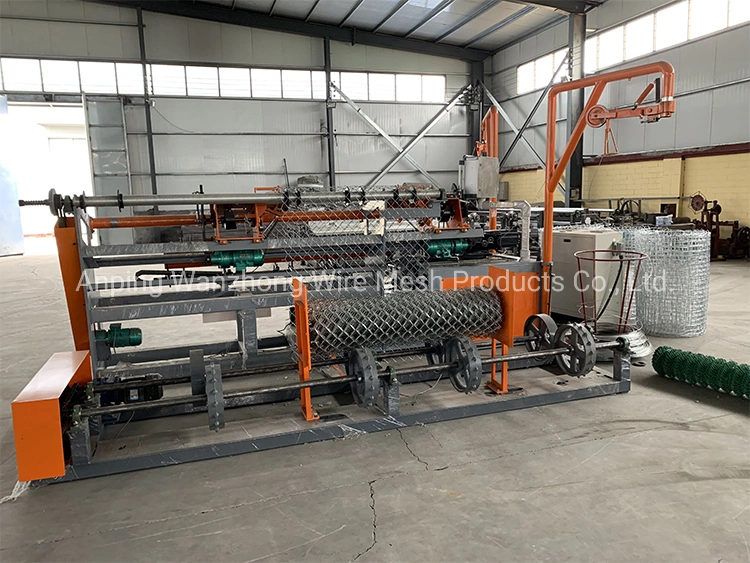 High Speed Automatic PVC Gi Wire Diamond Mesh Chain Link Fence Net Weaving Making Machine Price