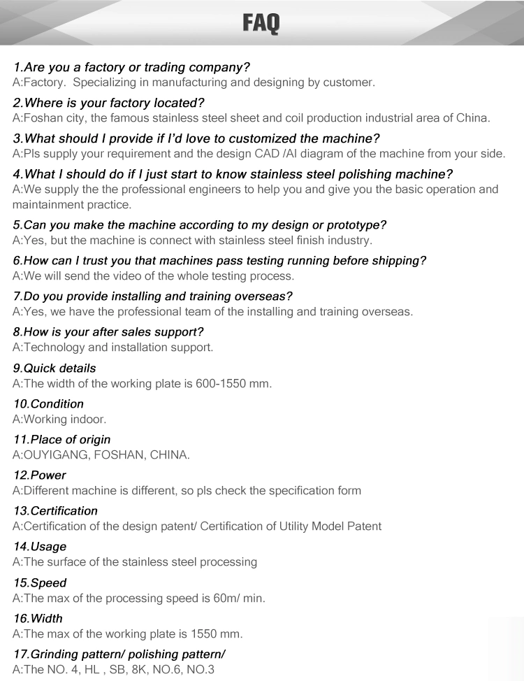 Polisher Sheet and Coil Surface Buffing Finish