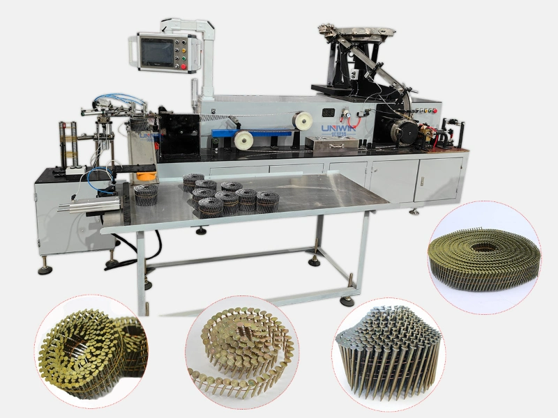 Fully Automatic Wire Collated Coil Nail Making Machine with Winding and Bundling Device