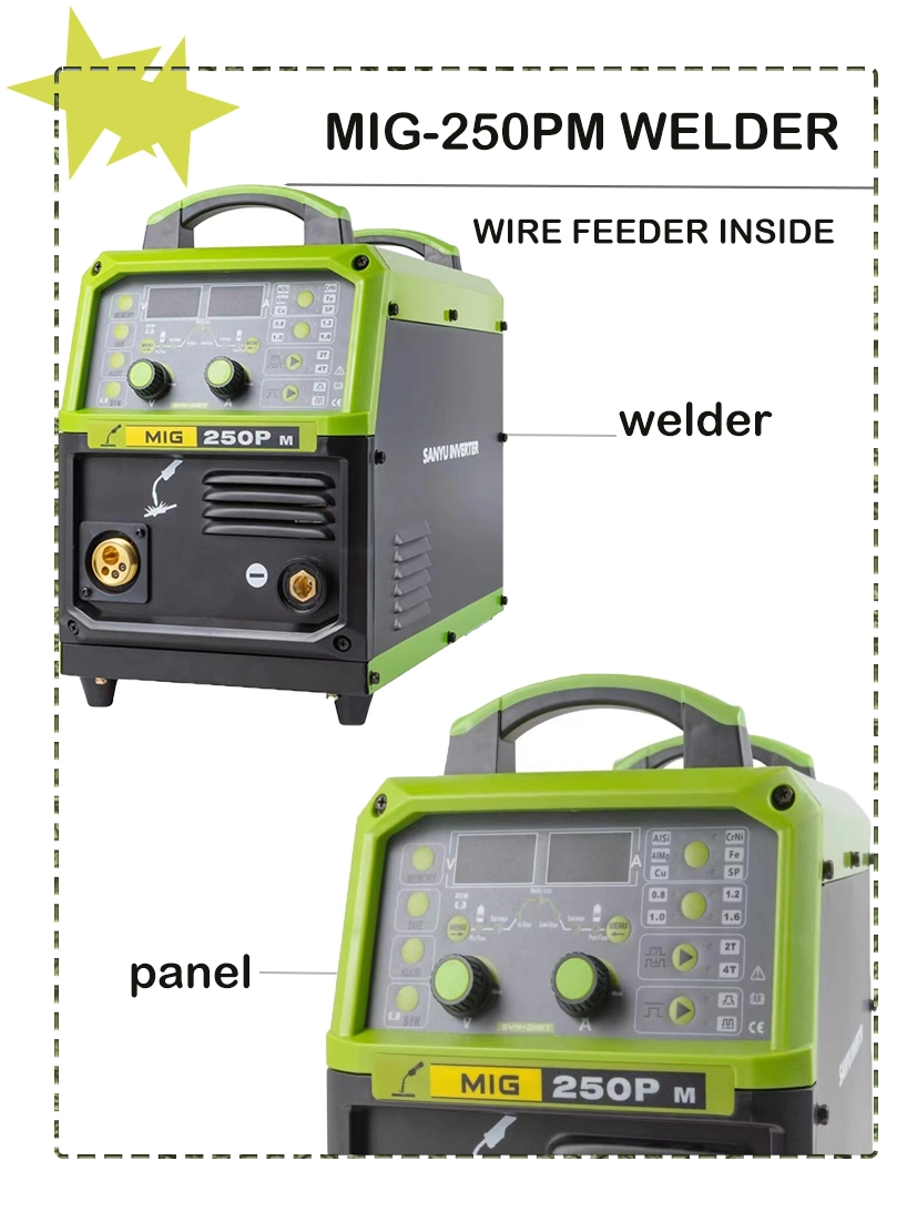 MIG-250p Welding Machine MIG Welders Inside Wire Feeder with Pulse