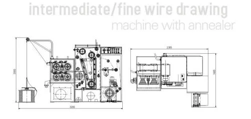 Intermediate Fine Wire Drawing Machine with Annealer Unit for Copper Wire Conductor