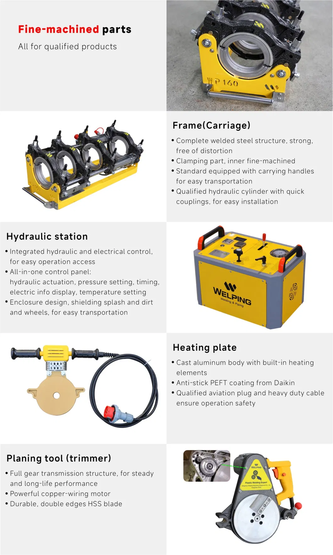 40-160mm Semi-Automatic Hydraulic HDPE Pipe Fusion Machine Butt Welding Machine