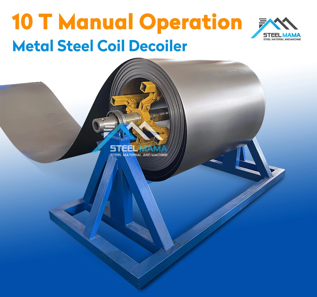 Steel Coil Automated Decoiling Manual 10 Ton Uncoiler for Roll Forming Machine Line