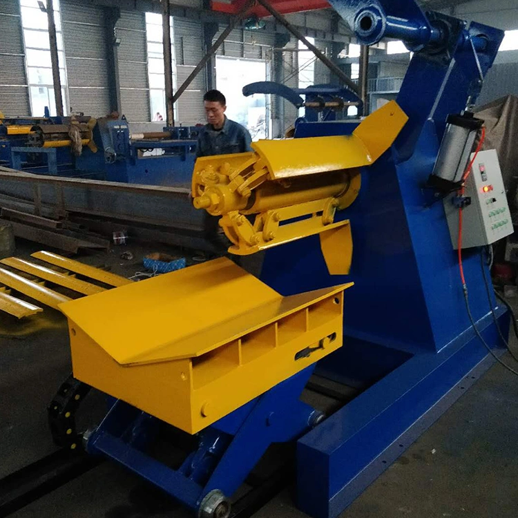 Automatic Steel Coil Decoiler with Expanding Mandrel Hydraulic Decoiler Sheet Metal Decoiler