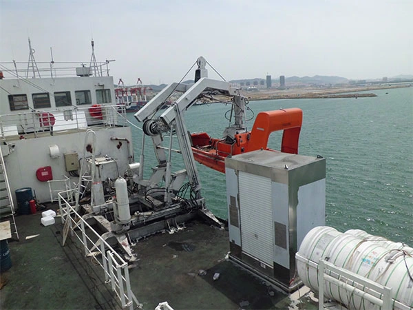 Solas 30-35kn Hoisting Speed 48m/Min Hydraulic a Type Launching Davit for Fast Resue Boat