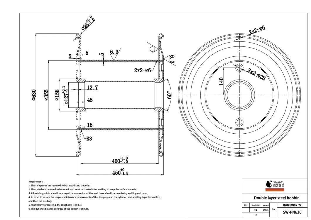 High Stability Double Layer High Speed Bobbin/ Wire Transportation Spool/ Best Price Drum