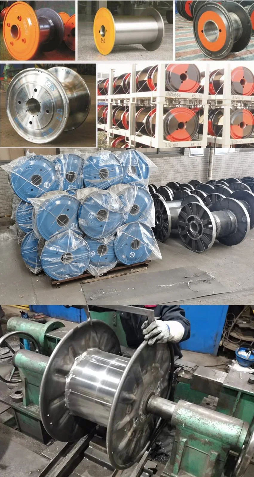 High Quality Punching Steel Spool Cable Rewinding Bobbin Steel Wire Take-up Drums