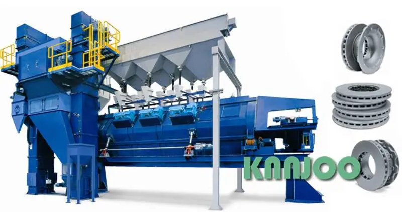 Metal Sheet Wire Mesh Belt Shot Blasting Machine 4*120kg/Min