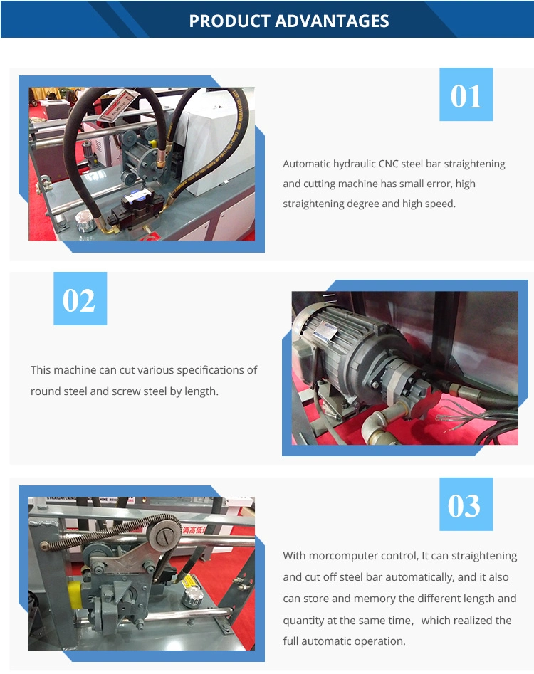 Rebar Steel Bar Rod Straightening and Cutting Machine for Sale