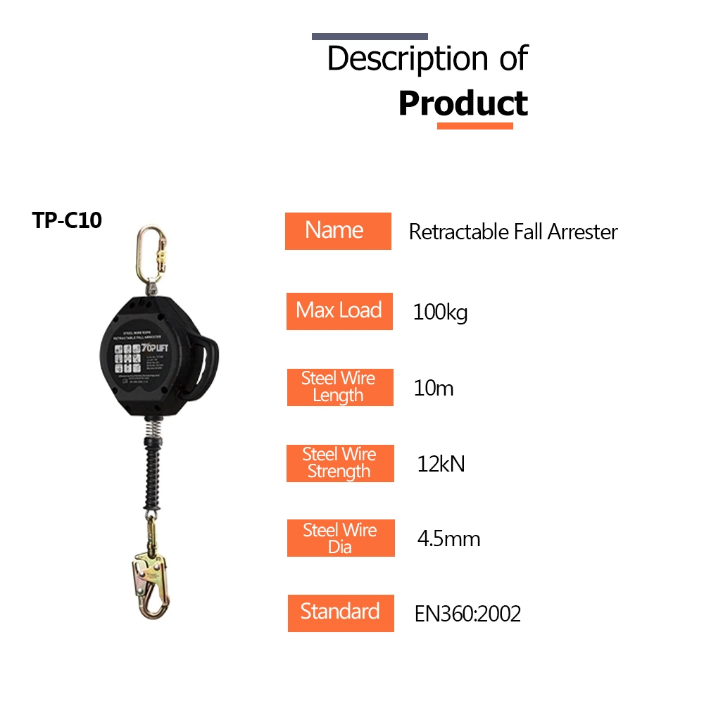 Steel Wire Rope Retractable Fall Arrester