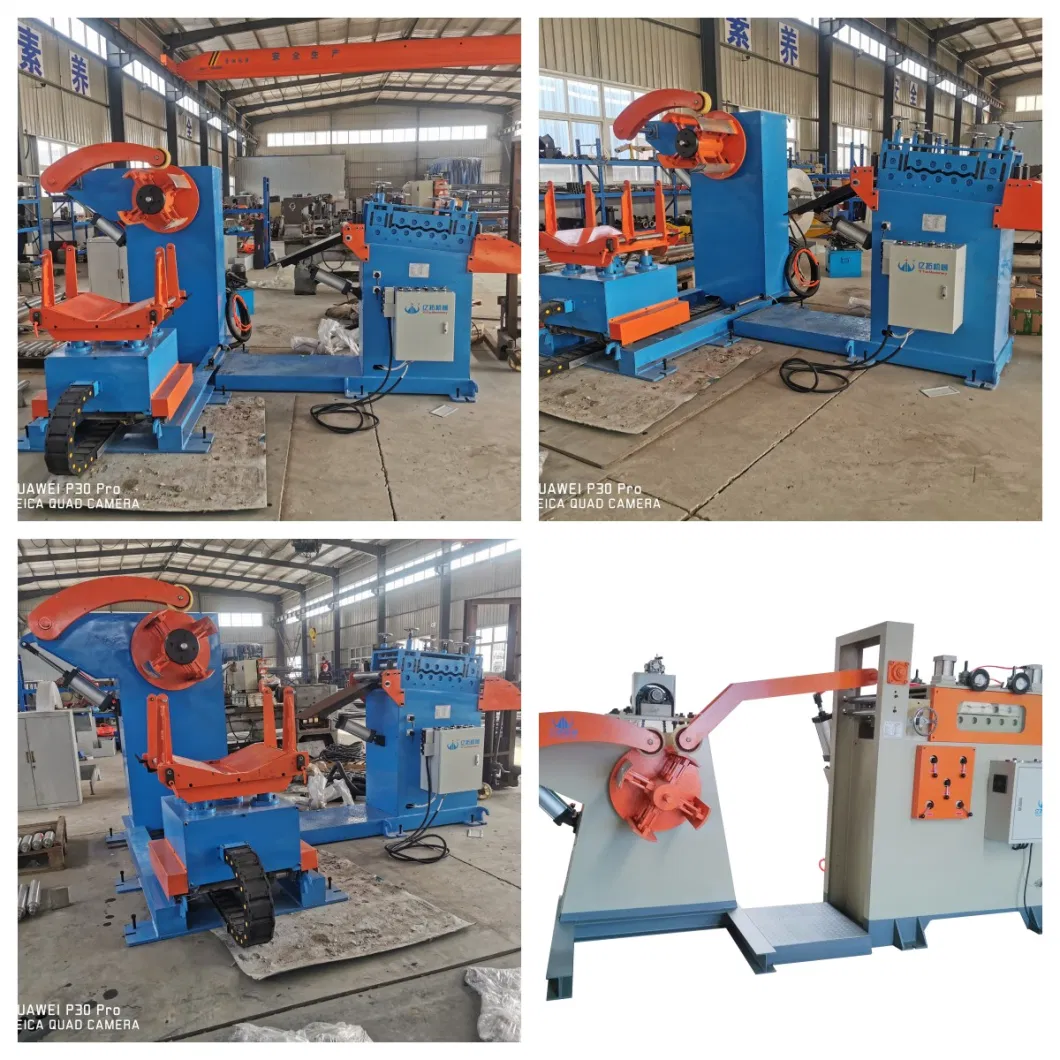 2 in 1 Decoiler with Straightener Machine for Metal Steel Plate Straightening Steel Coil Straightener with Decoiler Sheet Uncoiling and Leveling Machine