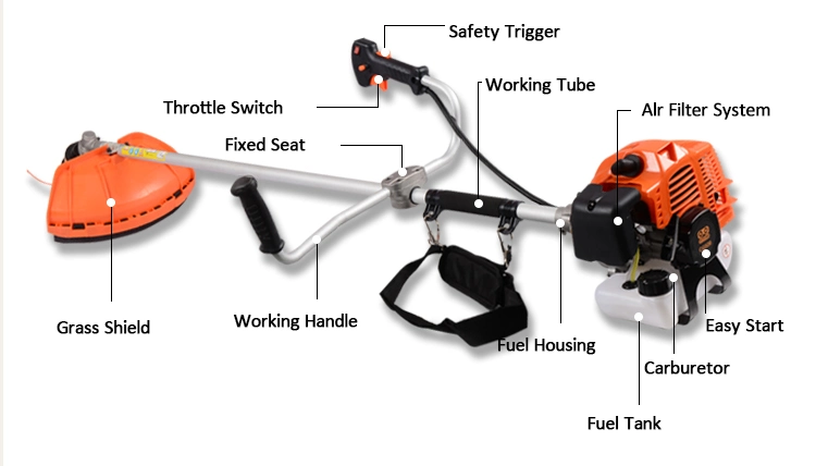 52cc Brush Cutter 520 Grass Trimmer (CG520B) with High Quality