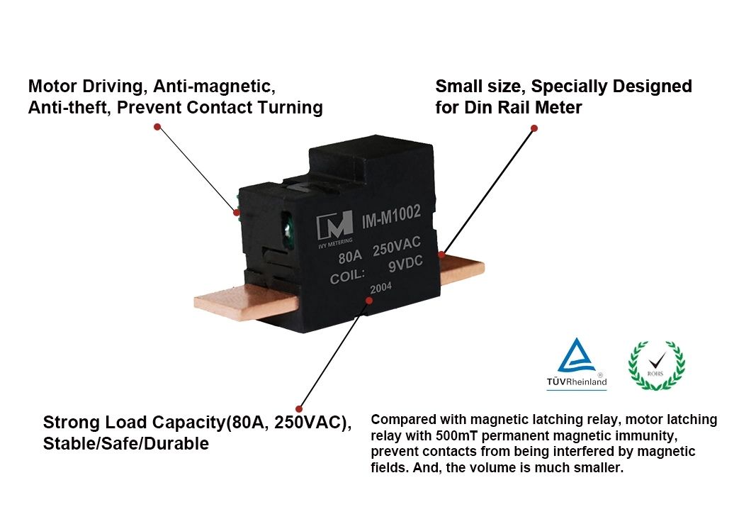 Single-Phase Small Volume Motor Holding Relay 80A High Current DC9 Volt Normally Closed Smart Meter Holding Relay