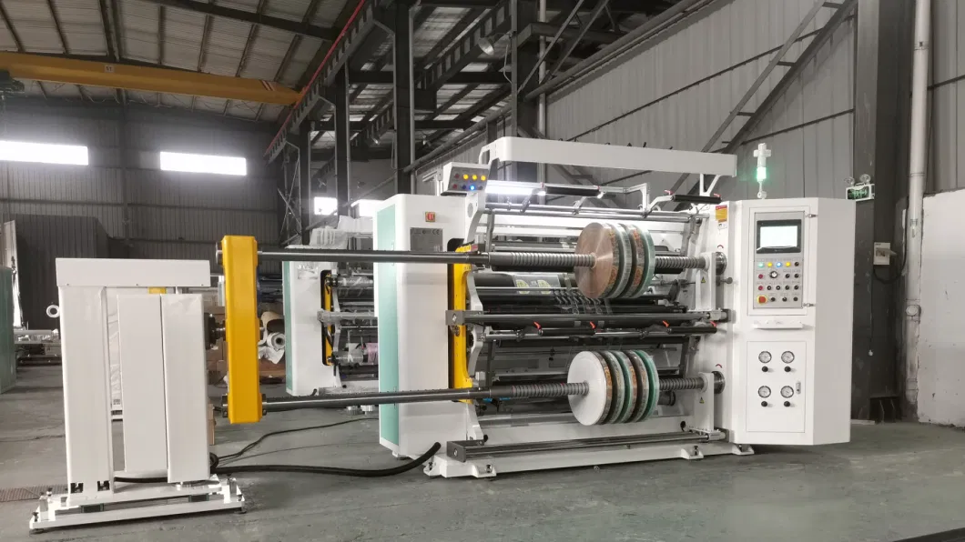 Advanced Plastic Film Slitter Rewinder Machine with Unwinding Unit.