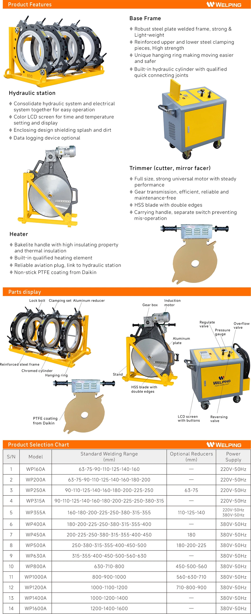 630-800mm 3 Years Warranty HDPE Pipe Fusion Machine Butt Welder HDPE Pipe Joint Machine