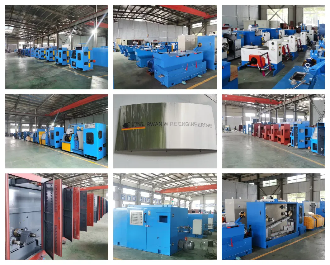 Shanghai Swan 14D Fine Wire Copper Wire Drawing Machine with Continuous Annealing Machine Max Inlet 1.38mm Outlet 0.26 to 0.68mm