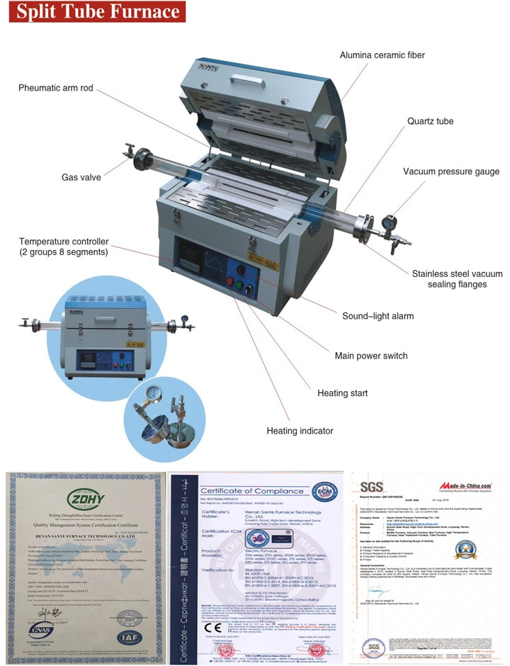 Vacuum Atmosphere Tube Furnace with Silicon Carbide Heating Element