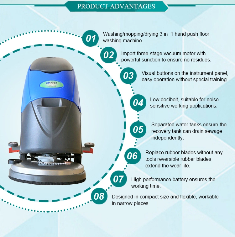 High Power Hotel Airport Electric Handle Floor Scrubber Excellent Quality Automatic Floor Scrubber Machine