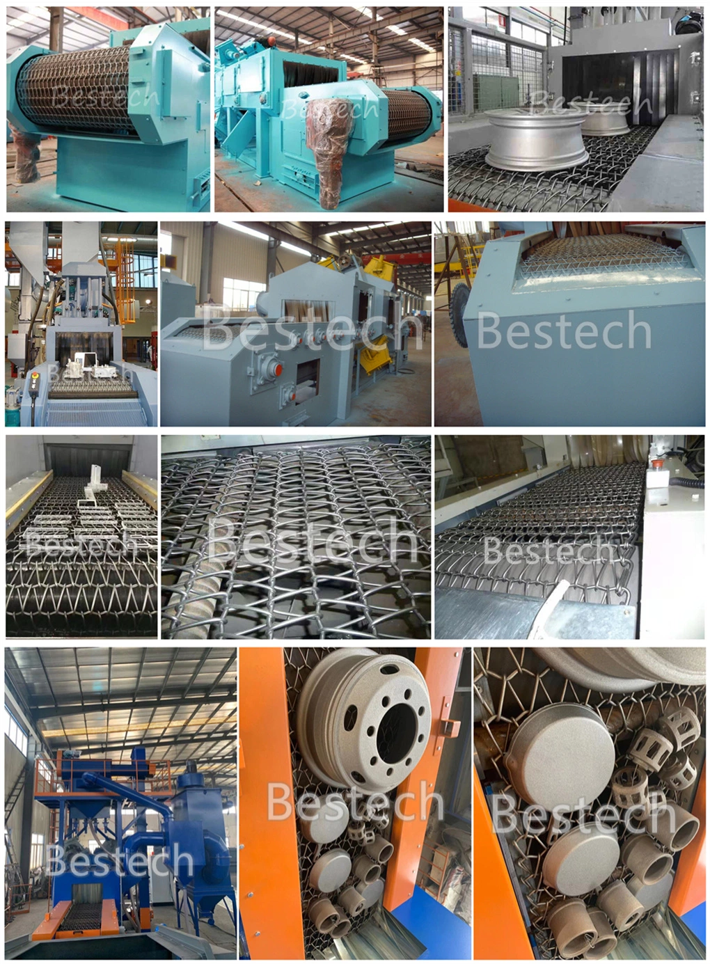 Aluminum Pot Wire Mesh Belt Shot Blasting Machine