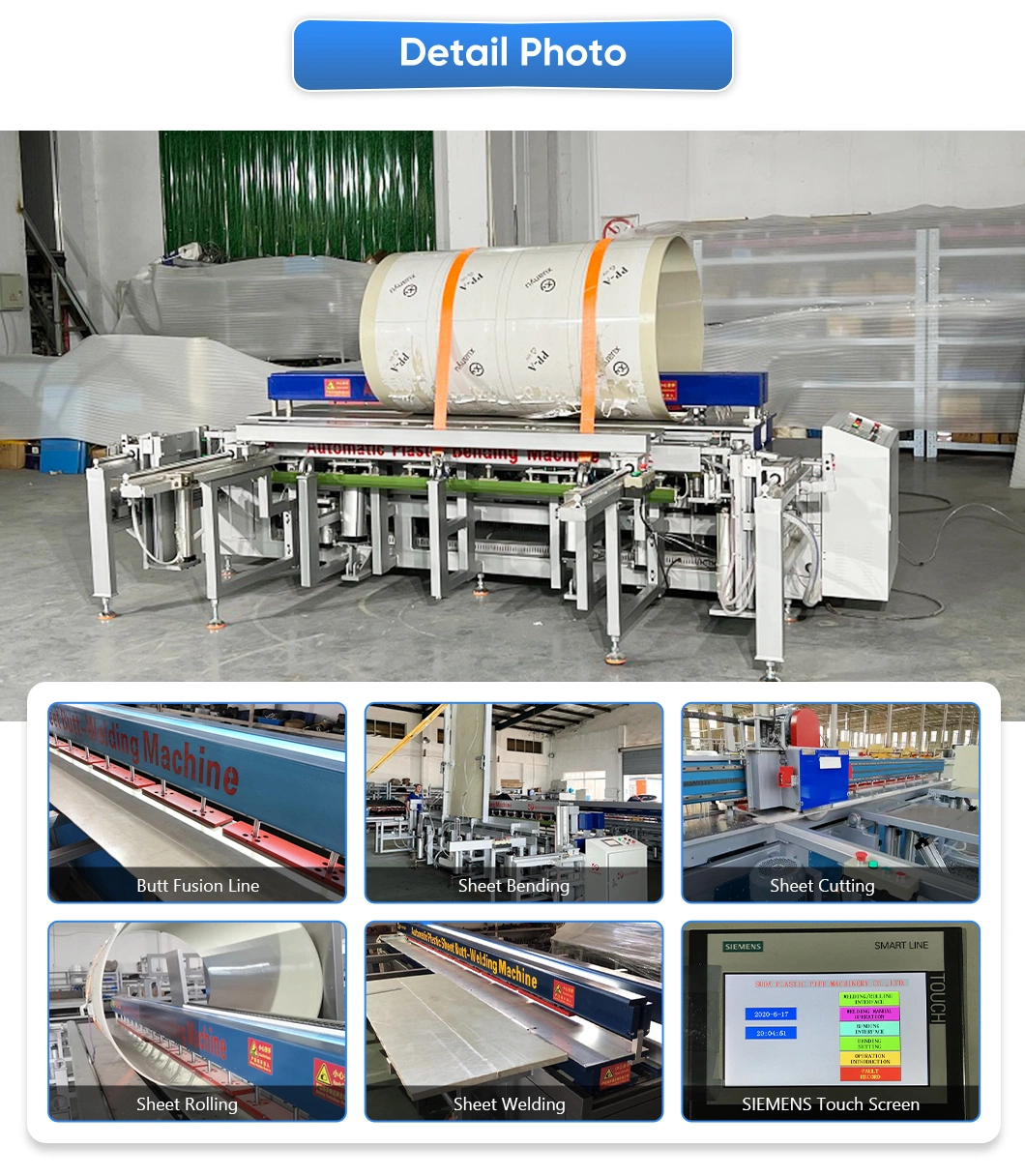 Dh2000 Automatic Plastic Sheet Board Bending Machine/Automatic Exhaust Gas Pipe Rolling Machine/HDPE Butt Fusion Welding Machine-Plastic Sheet Welder