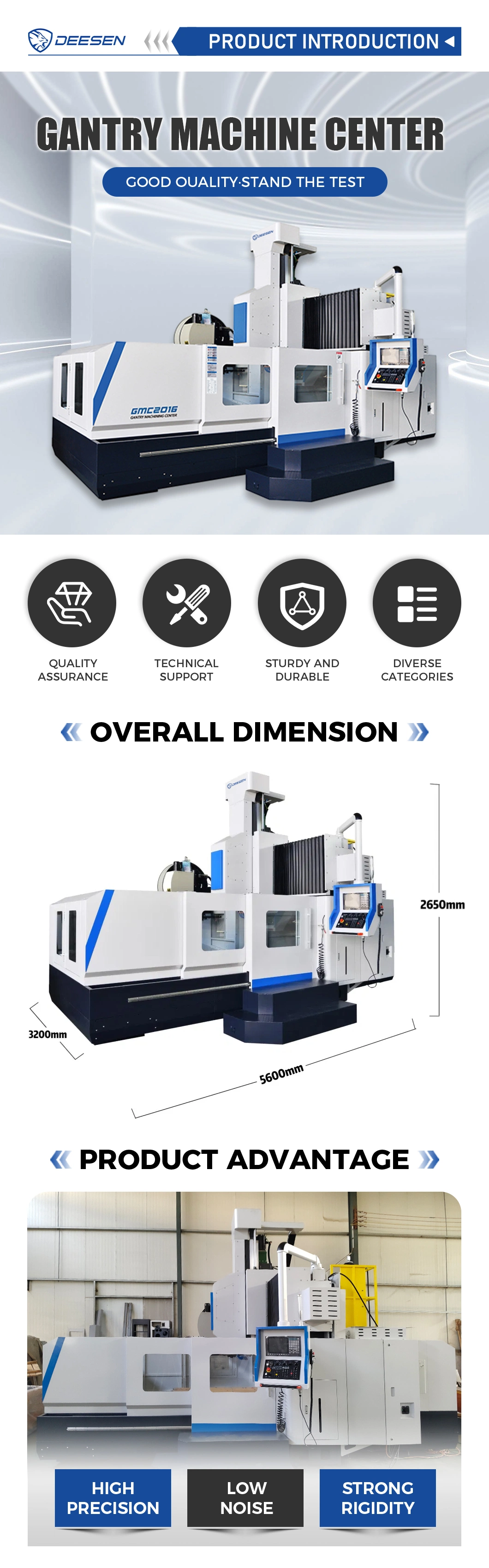 Gantry CNC Products High Precision CNC GMP2016 Gantry Milling Machine