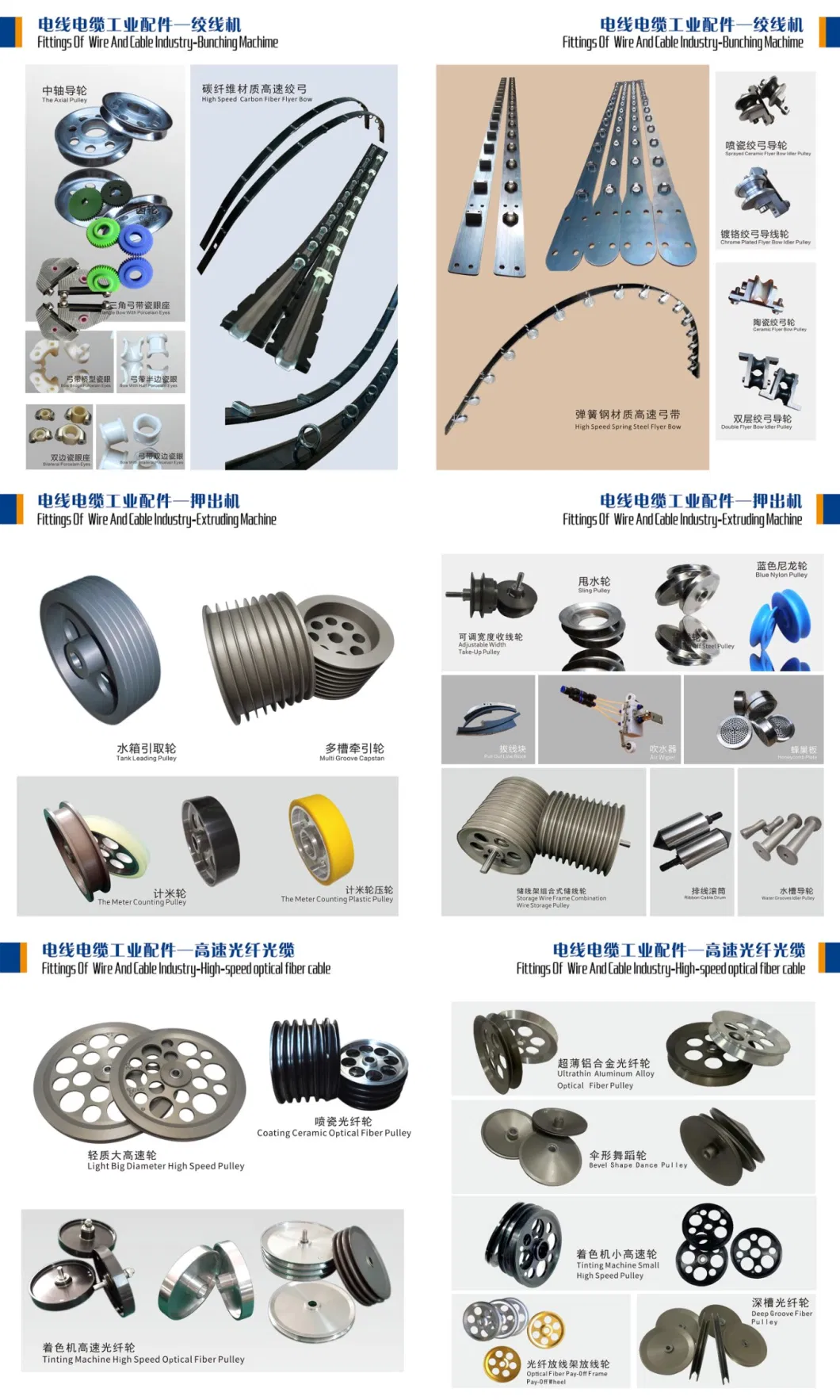 Fiber Optic Pulley Wire Rope Guide Roller Wire Drawing Conveyor Roller