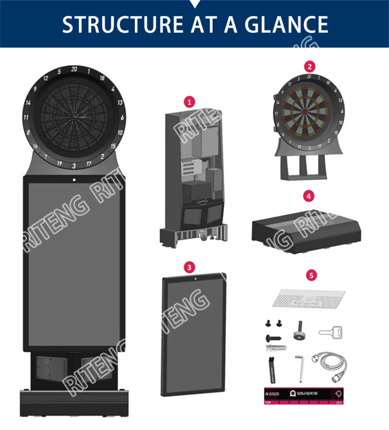 Electronic Online Coin Operated Arcade Dartboard Game Adult 1-4 Players LED Display Phoenix Dart Game Machine for Bar