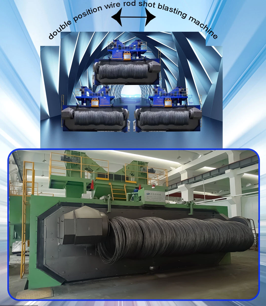 Wire Rod Coil Shot Blasting Machine with All High Carbon Steel Wires