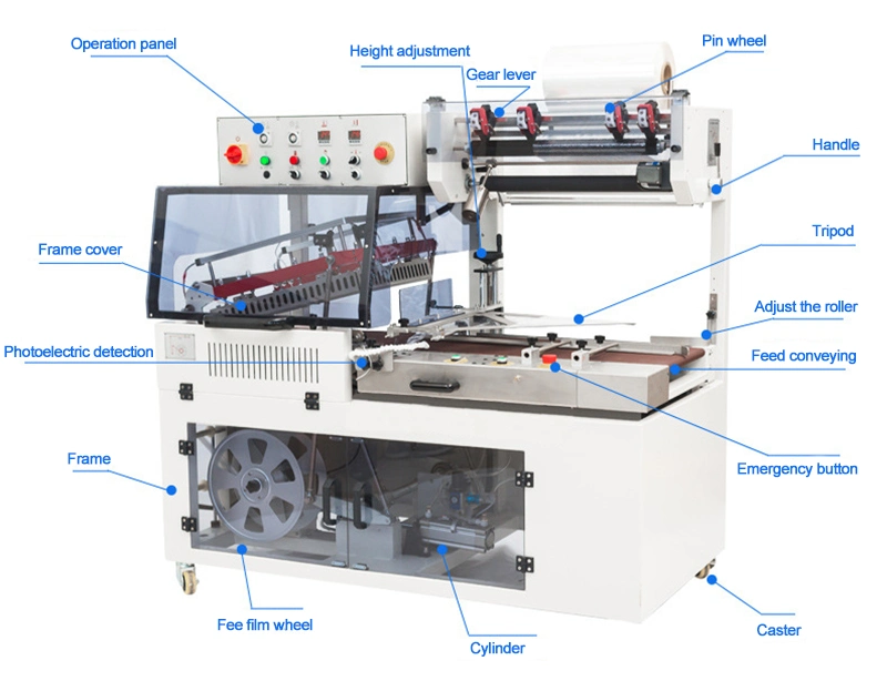 Semi Automatic L-Bar Sealing and Shrinking Packing Machine Bread Sealing Shrink Tunnel Machineplastic Shrink Wrap Machine