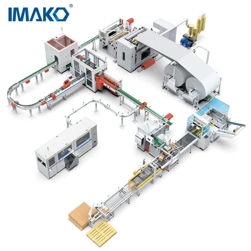 Imako Automatic Easy Control Small Scale Business Idea Making Machinery Bathroom/Kitchen Tissue Roll Production Line Toilet Paper Manufacturing Packing Machine