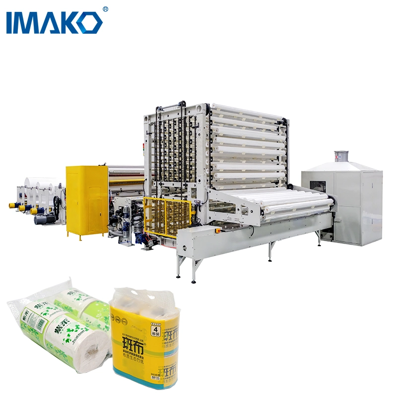 Imako Automatic Easy Control Small Scale Business Idea Making Machinery Bathroom/Kitchen Tissue Roll Production Line Toilet Paper Manufacturing Packing Machine