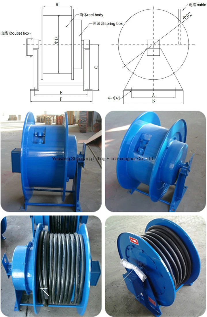 Spring Type Retractable Cable Reel for Power Cable on Crane