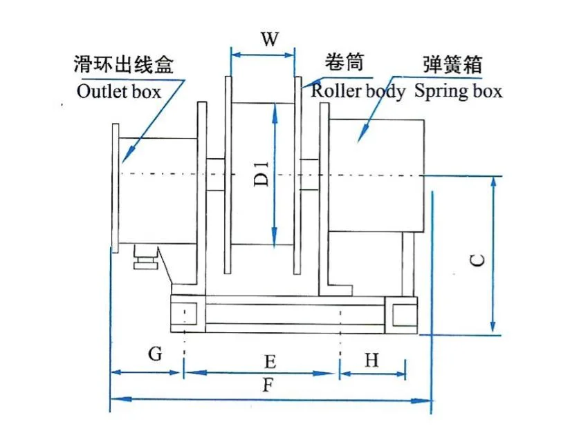 20m Spring Type Cable Reel of Slip Ring Exterior-Installed Type (JTC50-20-4-2)