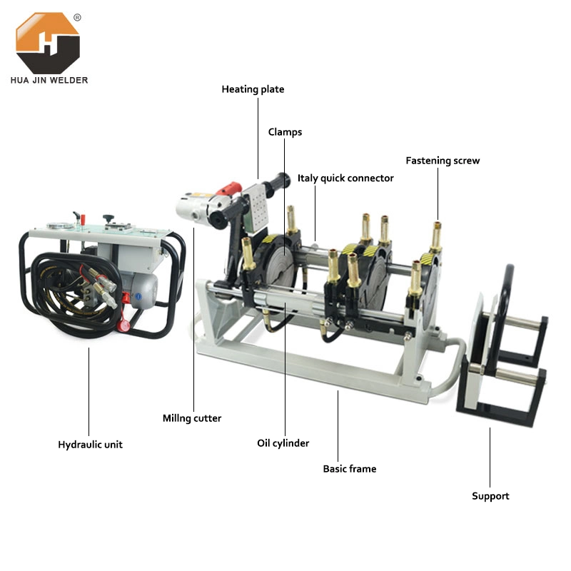 250mm Hydraulic HDPE/PP/PE/PPR Pipe Butt Fusion Welding Machine/Termofusion/Huajin Welder