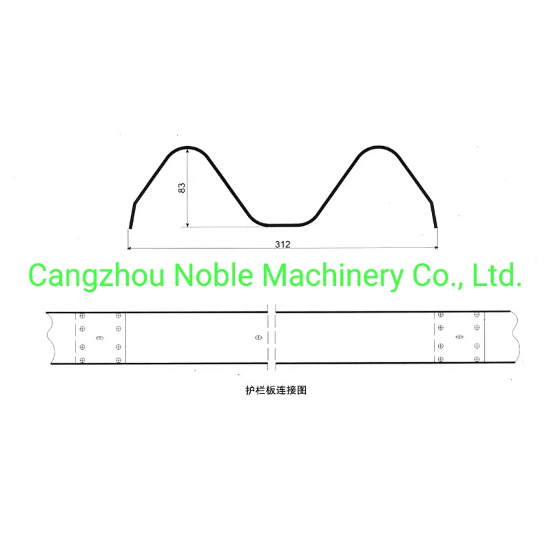 Low Price Auto Metal Expressway Fence Protection Two Purlin Waves Highway Guardrails Roof Panel Cold Drawn/Drawing Roll/Rolling Former Forming/Making Machinery