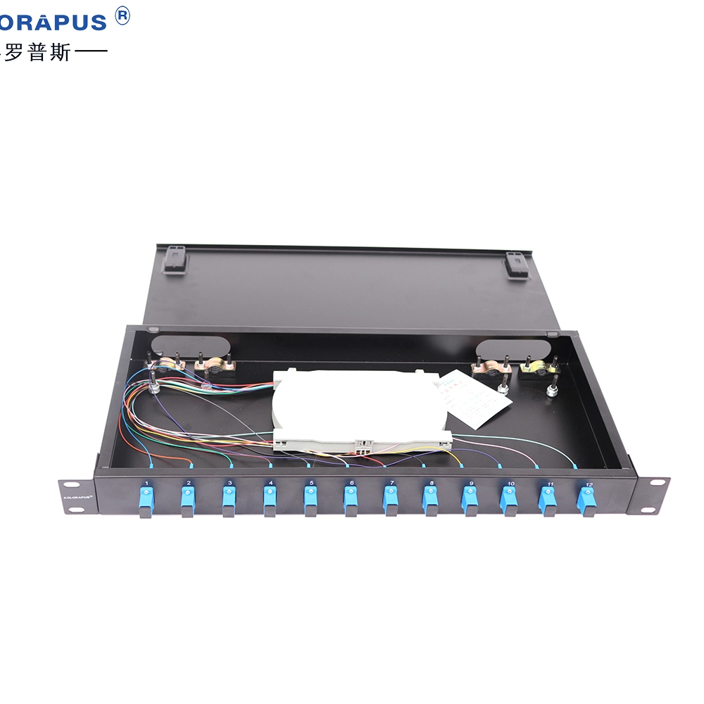 Kolorapus 1u-12 Port Rack Optical Fiber Distribution Frame (terminal box) Sc Type
