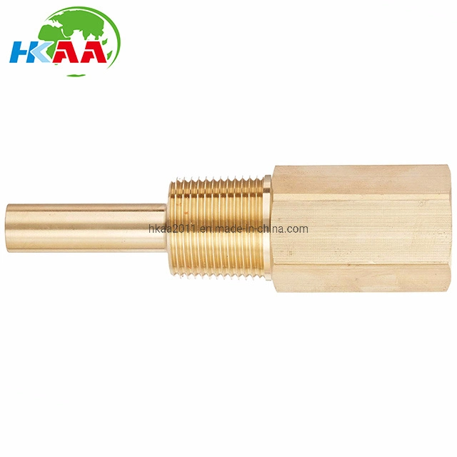 Customized CNC Turning Industrial Thread Brass Thermowell for Industrial Bimetal Thermometers