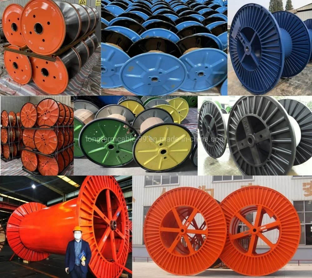 100 Cm to 450 Cm Diameter Ms Corrugated Telecommunication Cable Wire Steel Iron Cable Reels with Flange