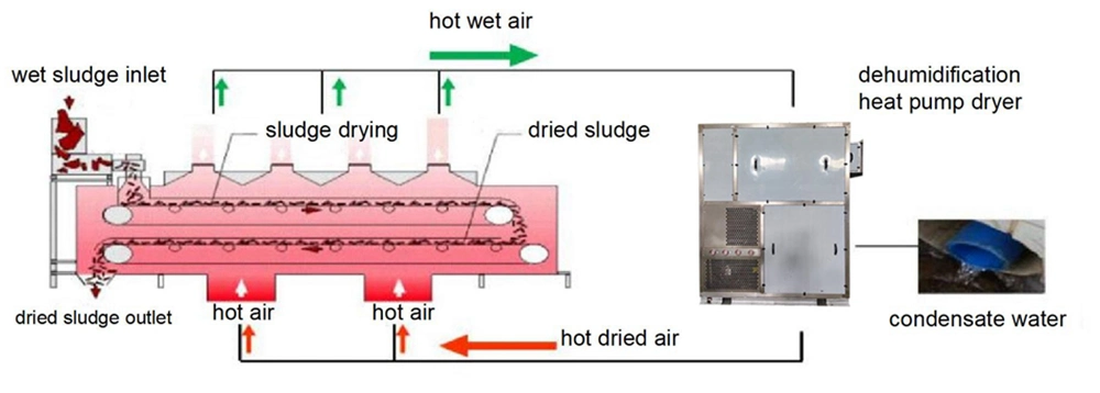 Industrial Belt Type Heat Pump Dewatering Machine Food Waste Sludge Dryer for Municipal and Industrial Sludge Drying