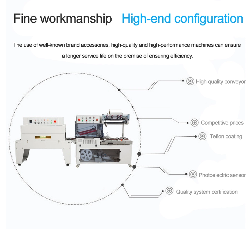 Semi Automatic L-Bar Sealing and Shrinking Packing Machine Bread Sealing Shrink Tunnel Machineplastic Shrink Wrap Machine