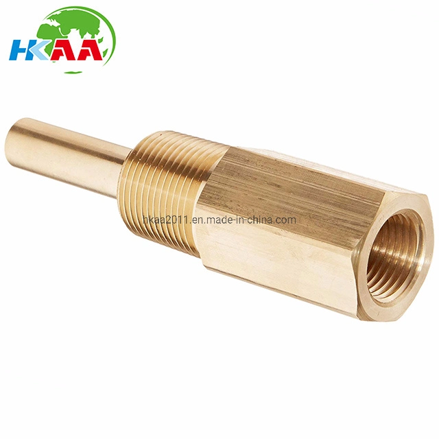 Customized CNC Turning Industrial Thread Brass Thermowell for Industrial Bimetal Thermometers