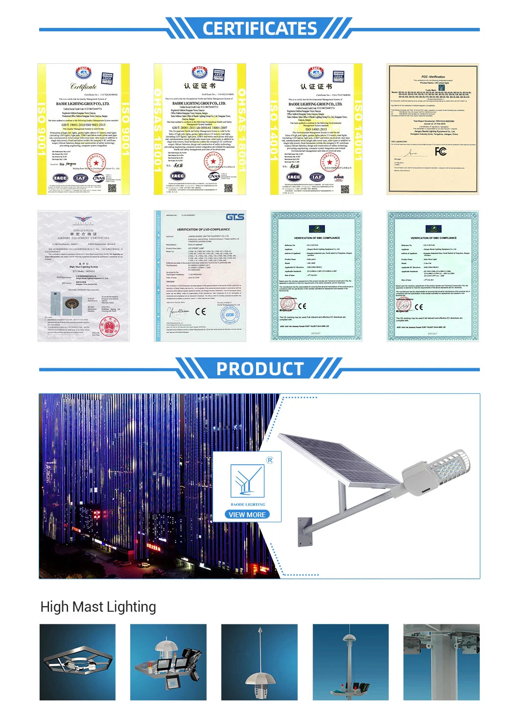 3/4/5/6/7/8/9/10/11/12m Galvanized Round/Tapered/Conical/Octagonal FRP/Aluminum/Steel/Metal Solar/LED Road/Street Lamp/Lighting/Light Pole with Factory-Price