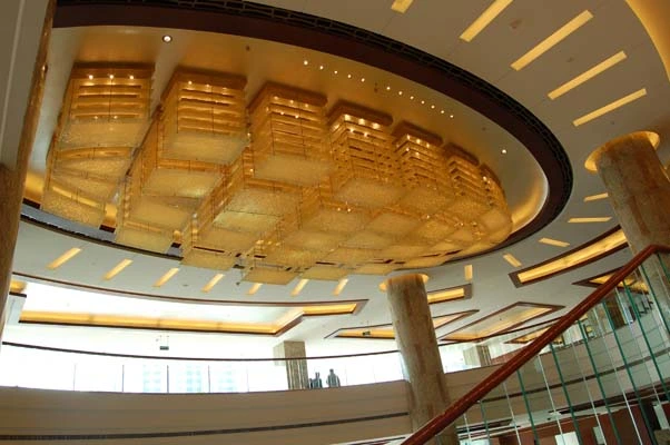 Modern Luxury Hotel Decorative Hallway Lobby Large Irrecgular Shape Custom Big Ceiling Lamp Project LED Light Fixture