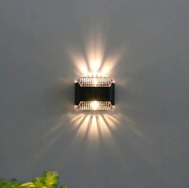 Warm White Step Wall Light LED Lighting up Down Solar Outdoor Lamp