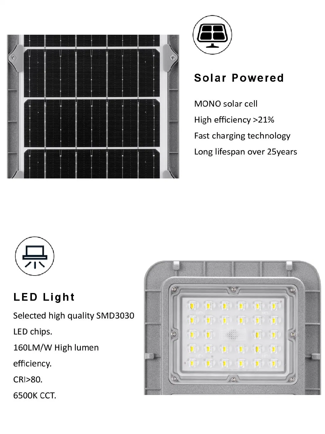 China Products/Suppliers. CE RoHS Certified High Power Luminaire LED Solar Street Light Outdoor Lighting