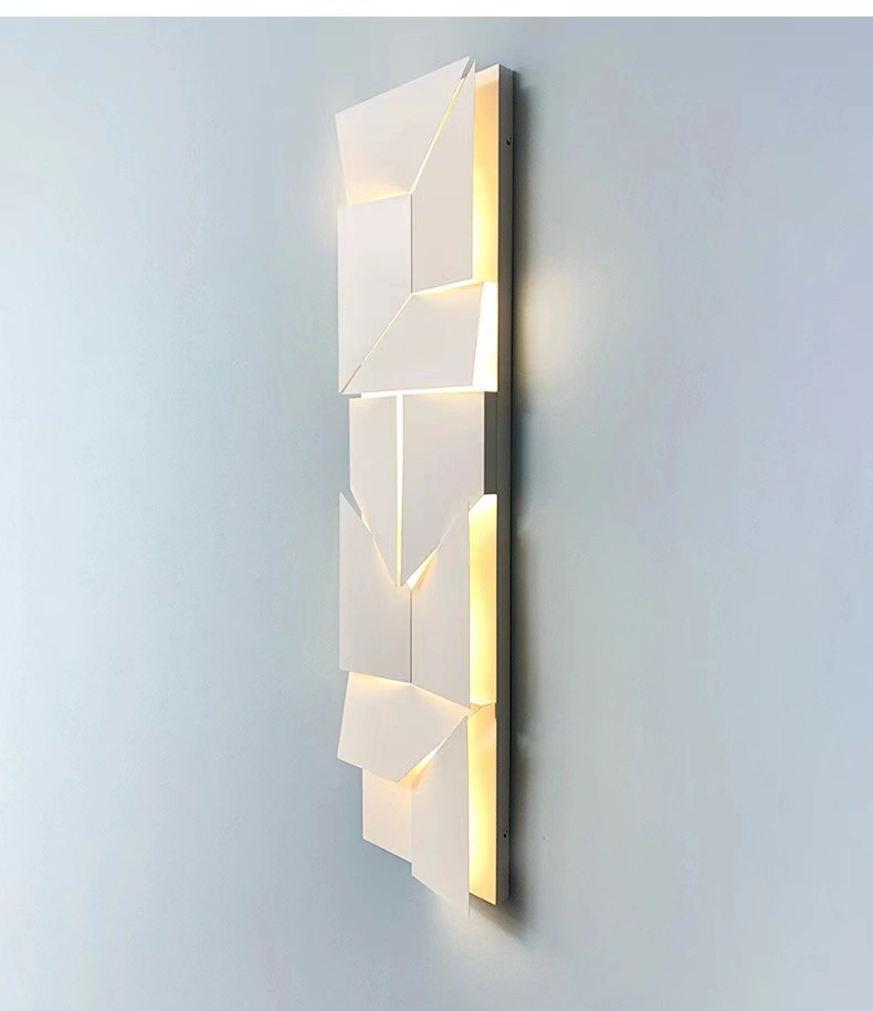 Post-Modern Northern Europe Light Luxury Three-Dimensional Geometry Folding Porch Wall Lamp.